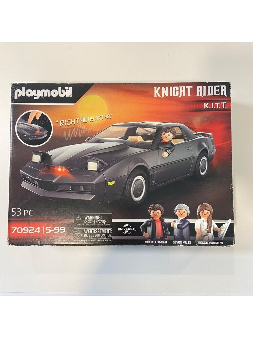 Playmobil Knight Rider K.I.T.T. 70924 53-Piece Set With Figures & Accessories Fo